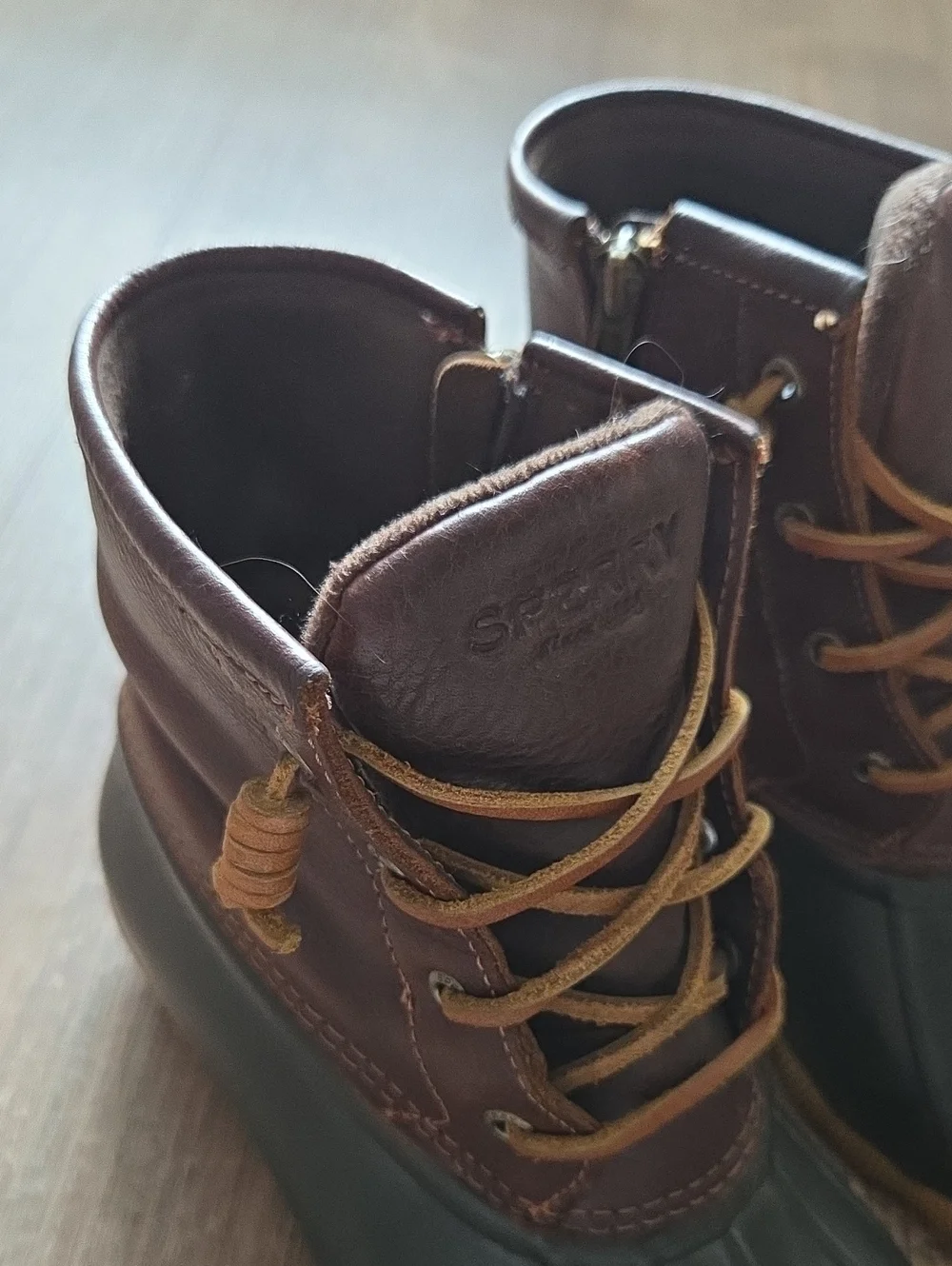 Women’s Brown and Black Sperry Duck Boot